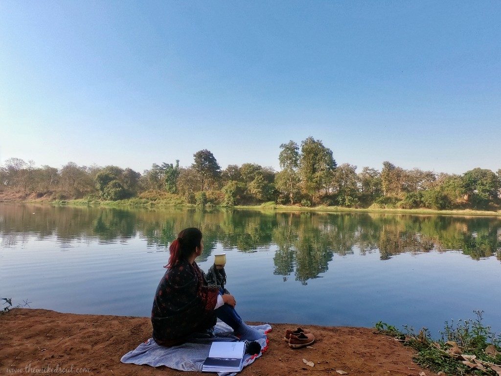 My first solo camping at the lake in Maharashtra
